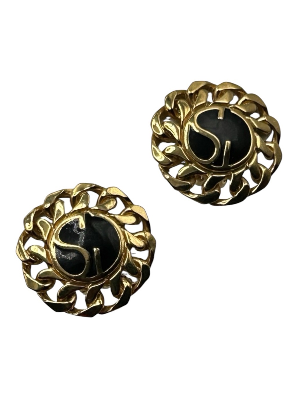 Vintage St.John Large Logo Clip Earrings